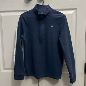 Vineyards Vines Saltwater Navy Blue Qtr Zip - Boys Size Large (16)